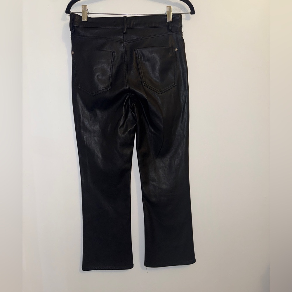 🖤 ZARA Faux Leather Straight Pants | Size 4 | Black Vegan Leather - Picture 9 of 12